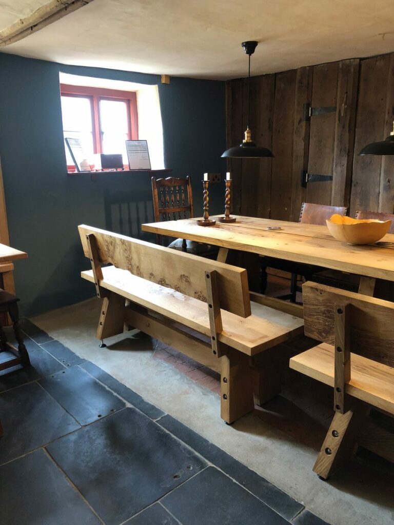 oak pub table & bench